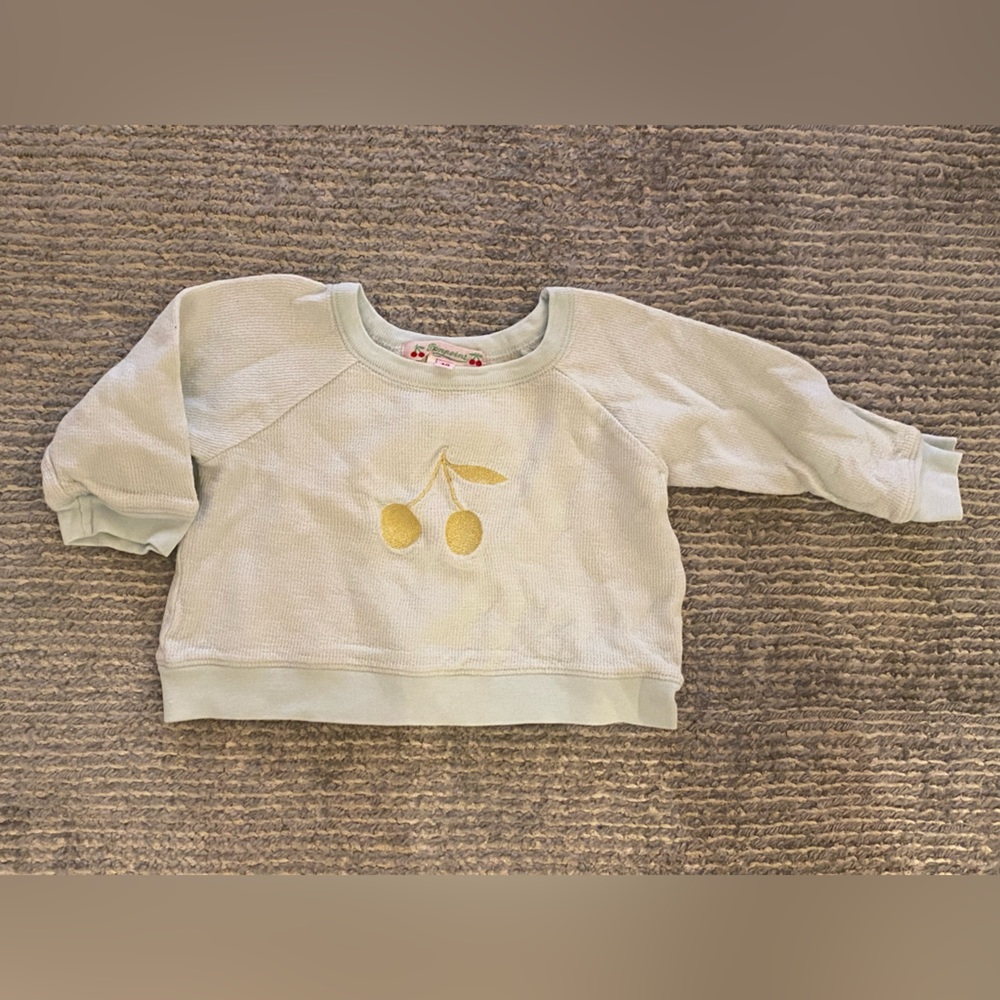 Authentic BONPOINT Girls Cherry Sweatshirt 12 Months - Picture 4 of 6